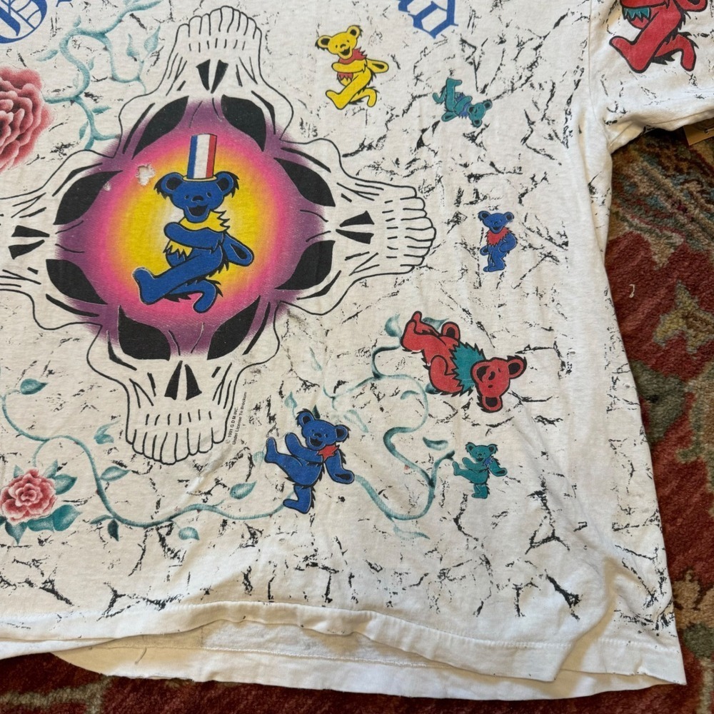 Grateful‎ Dead 1991 All Over Print Dancing Bears Roses Vintage T Shirt - Picture 2 of 9